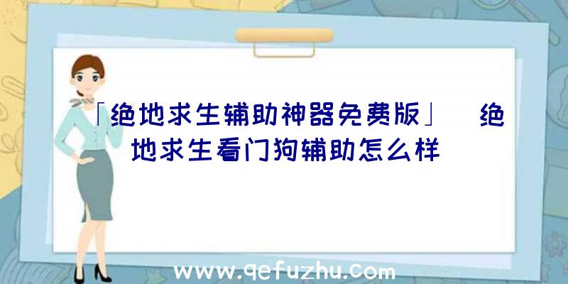 「绝地求生辅助神器免费版」|绝地求生看门狗辅助怎么样